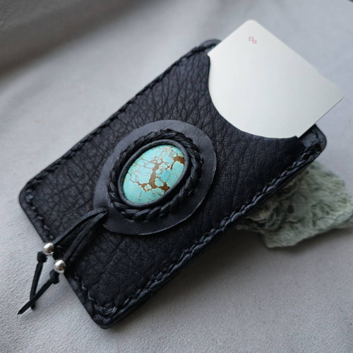 撥水パスケース GPSケース ラミネート生地使用 No.104（栃木レザーと鹿  