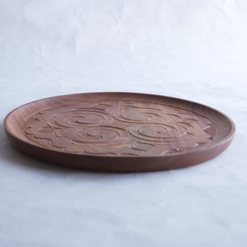 伝統的工芸品 二風谷イタ 24cm丸 【平村太幹 作】 彫刻 katak 通販