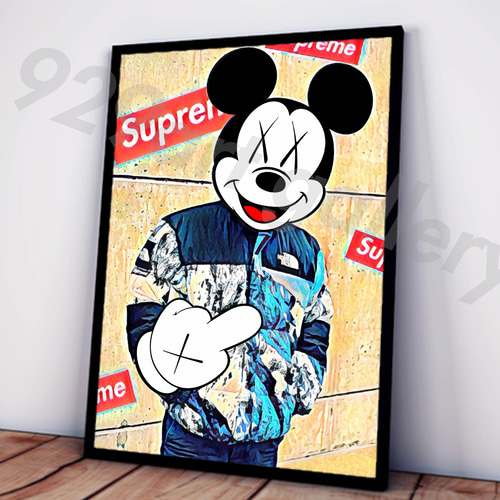 SUPREME type☆オマージュアートインテリアポスター#79☆カウズ