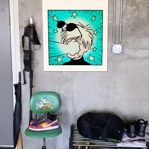 レトロ漫画風 アンディウォーホル ピンクフォント ポップアート