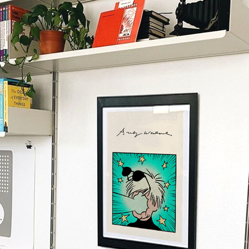 レトロ漫画風 アンディウォーホル 筆記体サイン ポップアート デザイン