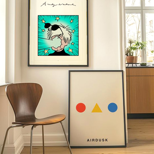 レトロ漫画風 アンディウォーホル 筆記体サイン ポップアート デザイン