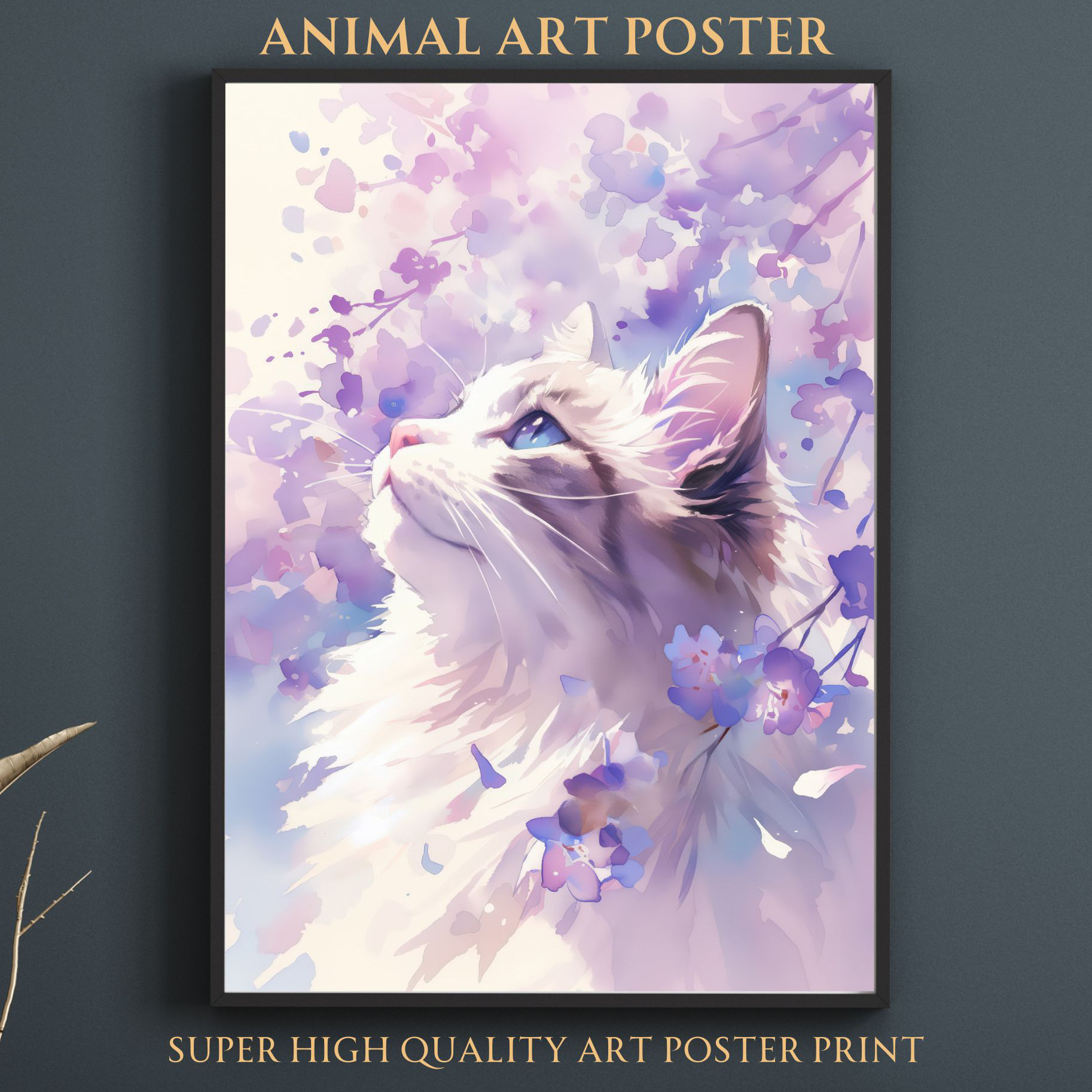 【原画販売】ノルウェージャンフォレストキャットの水彩画 原画販売】ノルウェージャンフォレストキャットの水彩画 原画