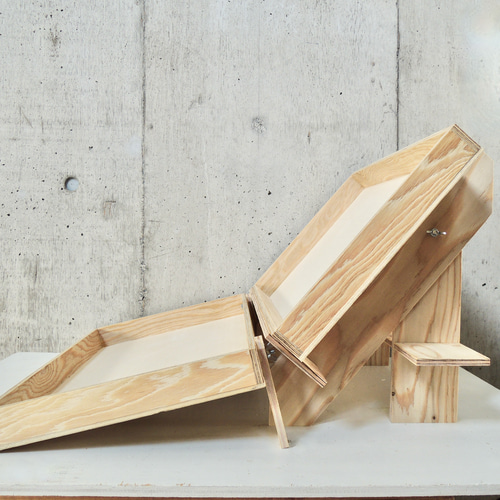 木箱ディスプレイ 薄型木箱2箱/長48/普通合板〈上質材〉 折りコン