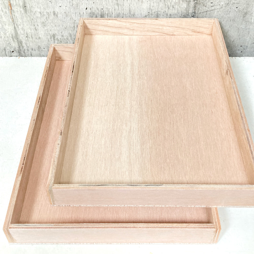 木箱ディスプレイ 薄型木箱2箱/長48/普通合板〈上質材〉 折りコン