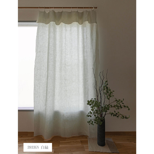 natsusobiku リネンのクリップ留めレースカーテン　ホワイト natsusobiku online store - リネンのクリップ留めカーテン