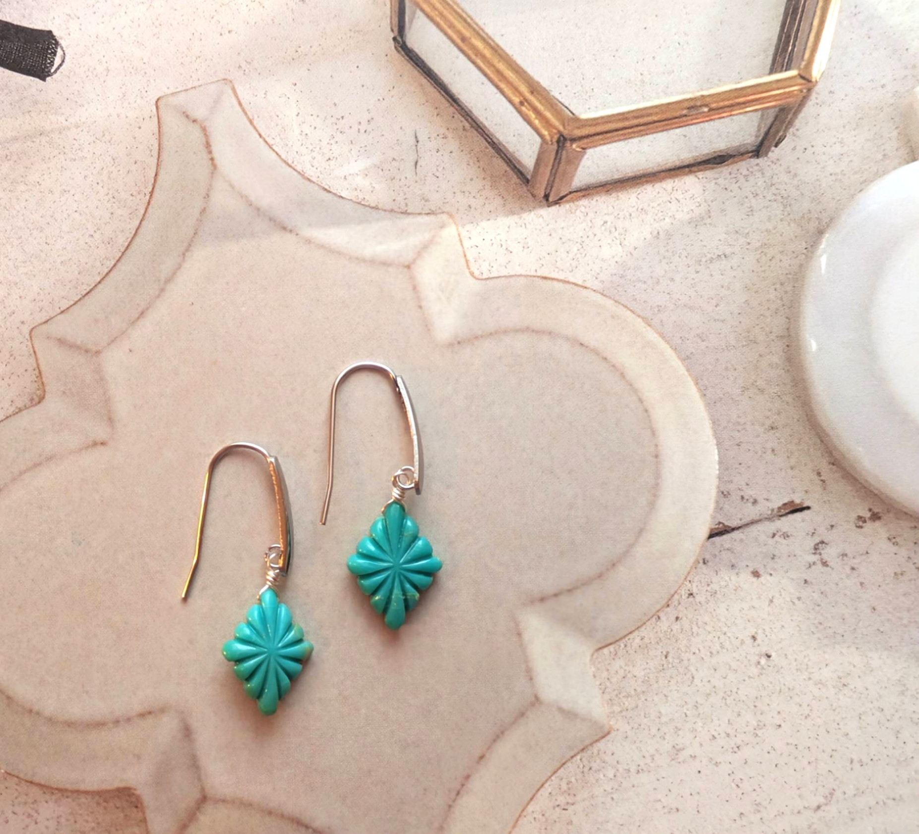kotori accessories | ターコイズロータスカービングのロング