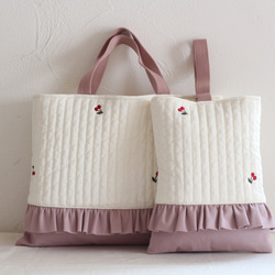 受注製作】入園入学2025 ヌビ生地 ハート レッスンバッグ♪ レッスン