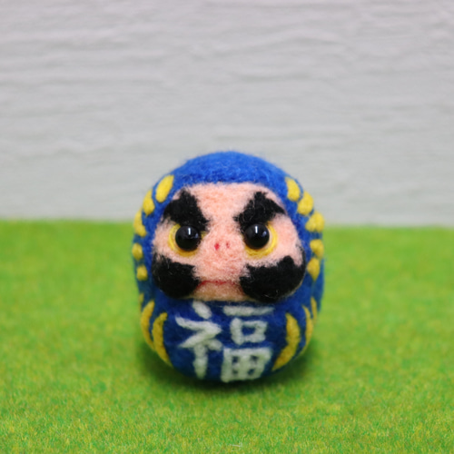 羊毛フェルト 赤ダルマ（勝）と青ダルマ（福） 2種 縁起物 羊毛