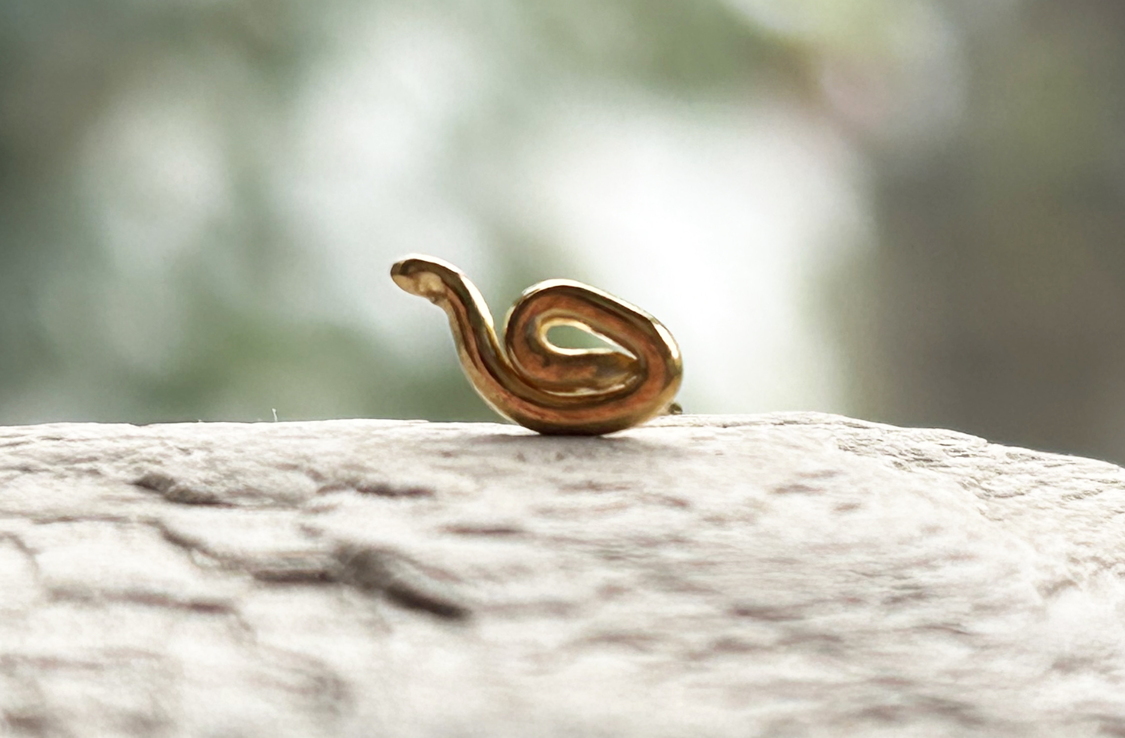 K24純金◇蛇スタッドピアス◇2025年干支◇K24 Snake StudⅡ（片耳分～）