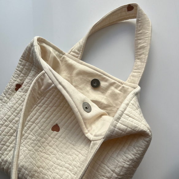 ハート刺繍ヌビバッグ　Sサイズ 9枚目の画像