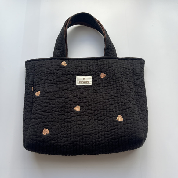 ハート刺繍ヌビバッグ　Sサイズ 4枚目の画像