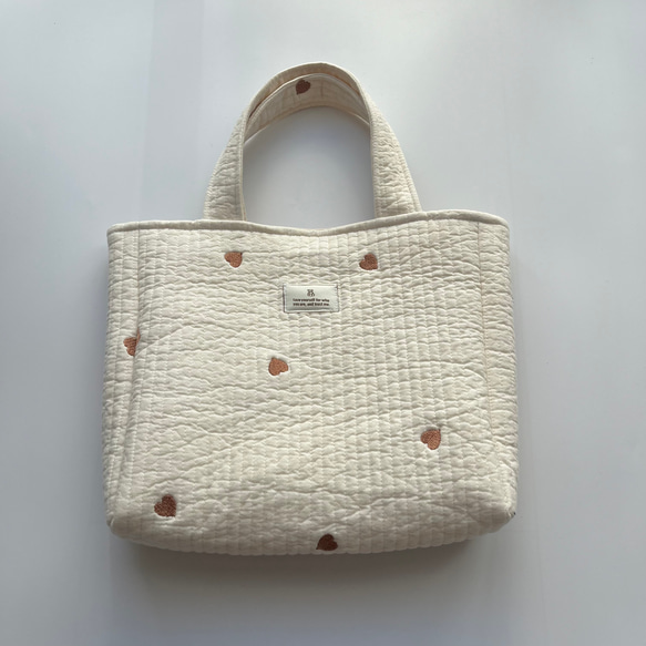 ハート刺繍ヌビバッグ　Sサイズ 7枚目の画像