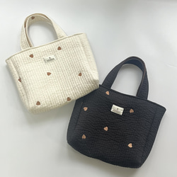 ハート刺繍ヌビバッグ　Sサイズ 2枚目の画像