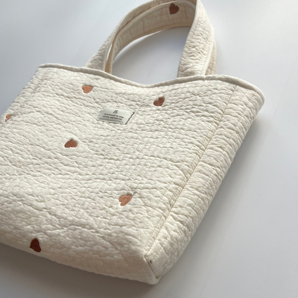 ハート刺繍ヌビバッグ　Sサイズ 8枚目の画像
