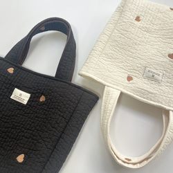 ハート刺繍ヌビバッグ　Sサイズ 3枚目の画像