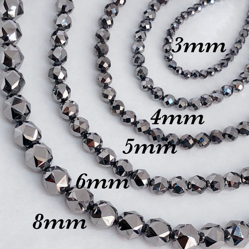 AAAトルマリンカット4mm&磁気ヘマタイト丸3mm&テラヘルツカット3mm