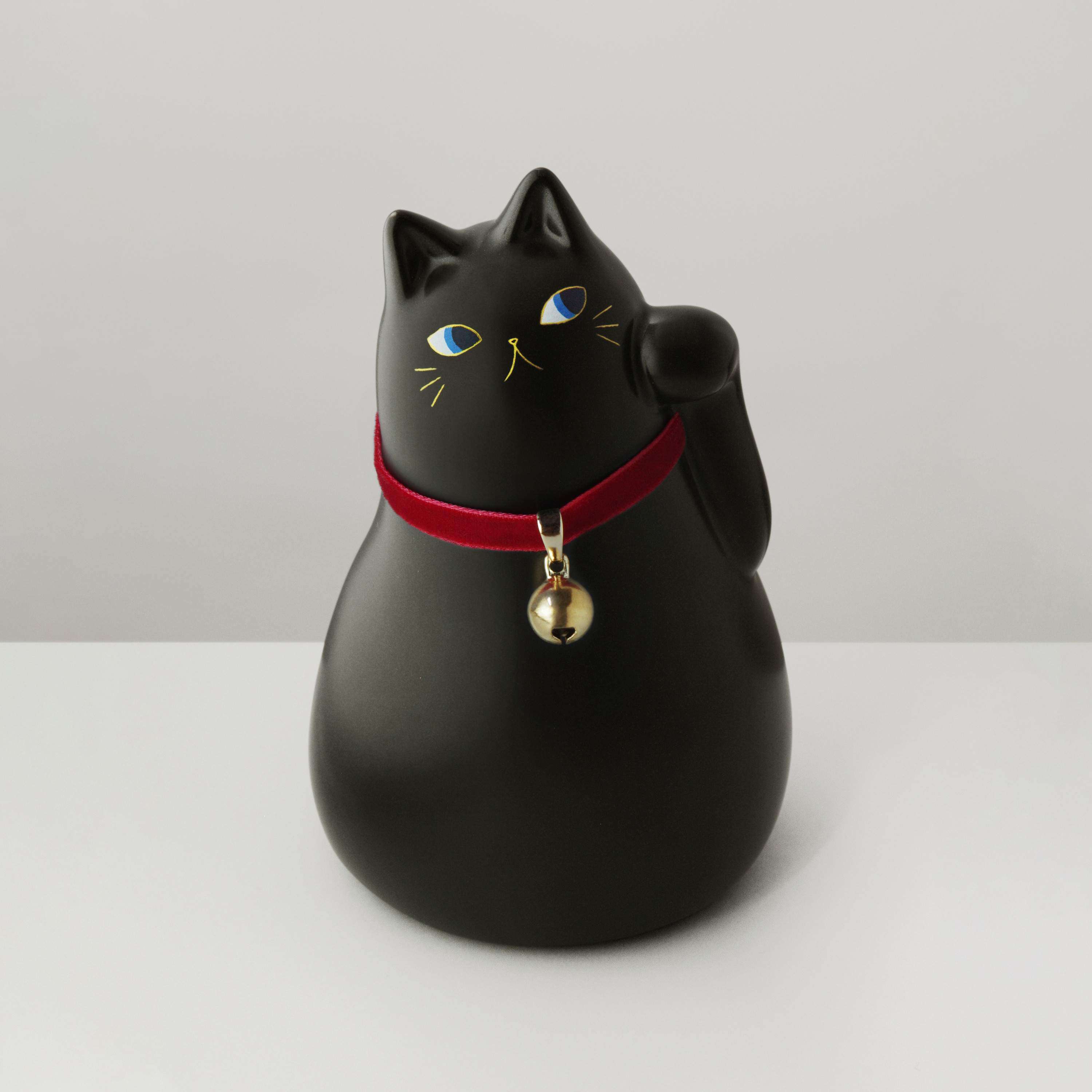 《再販》lucky cat “coo”（コー）宝来鈴付き（磁器・招き猫）