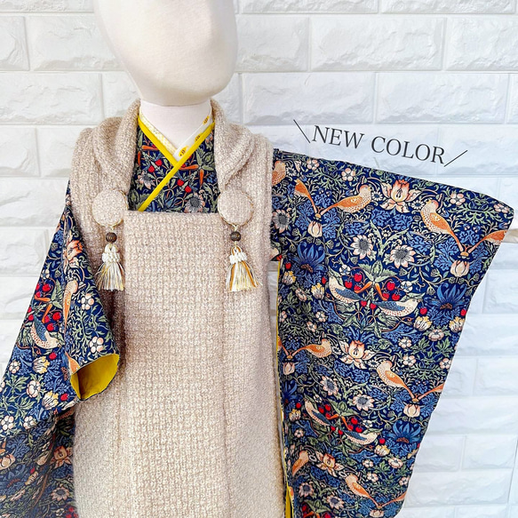 3歳着物4点セット【William Morris／いちご泥棒】 5枚目の画像