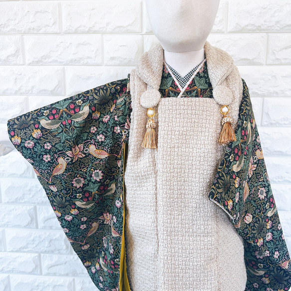 3歳着物4点セット【William Morris／いちご泥棒】 4枚目の画像