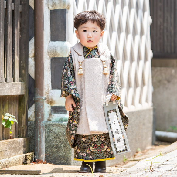 3歳着物4点セット【William Morris／いちご泥棒】 子供服 OKULABO 通販