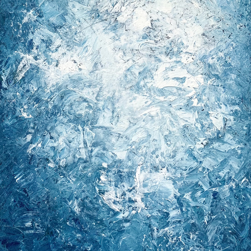 原画 油絵 青の彼方 海のアート 絵画 抽象画 F4号 青緑×白 原画 油絵 青の彼方 海のアート 絵画 抽象画 F4号 青緑×白