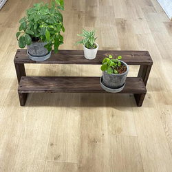 フラワースタンド プランタースタンド 大小2個セット 木製 花台
