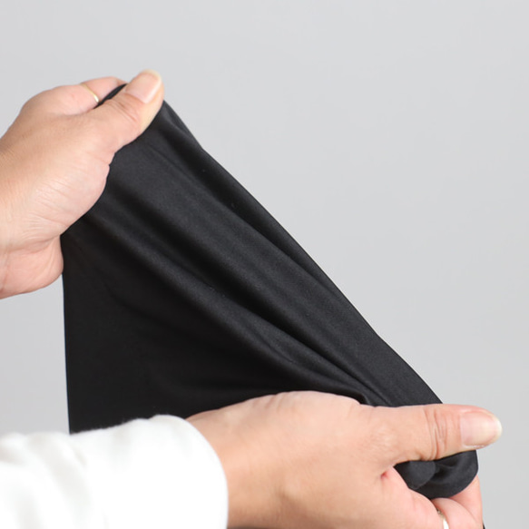 ＊ラスト４　最終ＳＡＬＥ　ジャージ伸縮ストレッチ生地　プルオーバー ゆったりワイド フーディー パーカー黒H51C 12枚目の画像