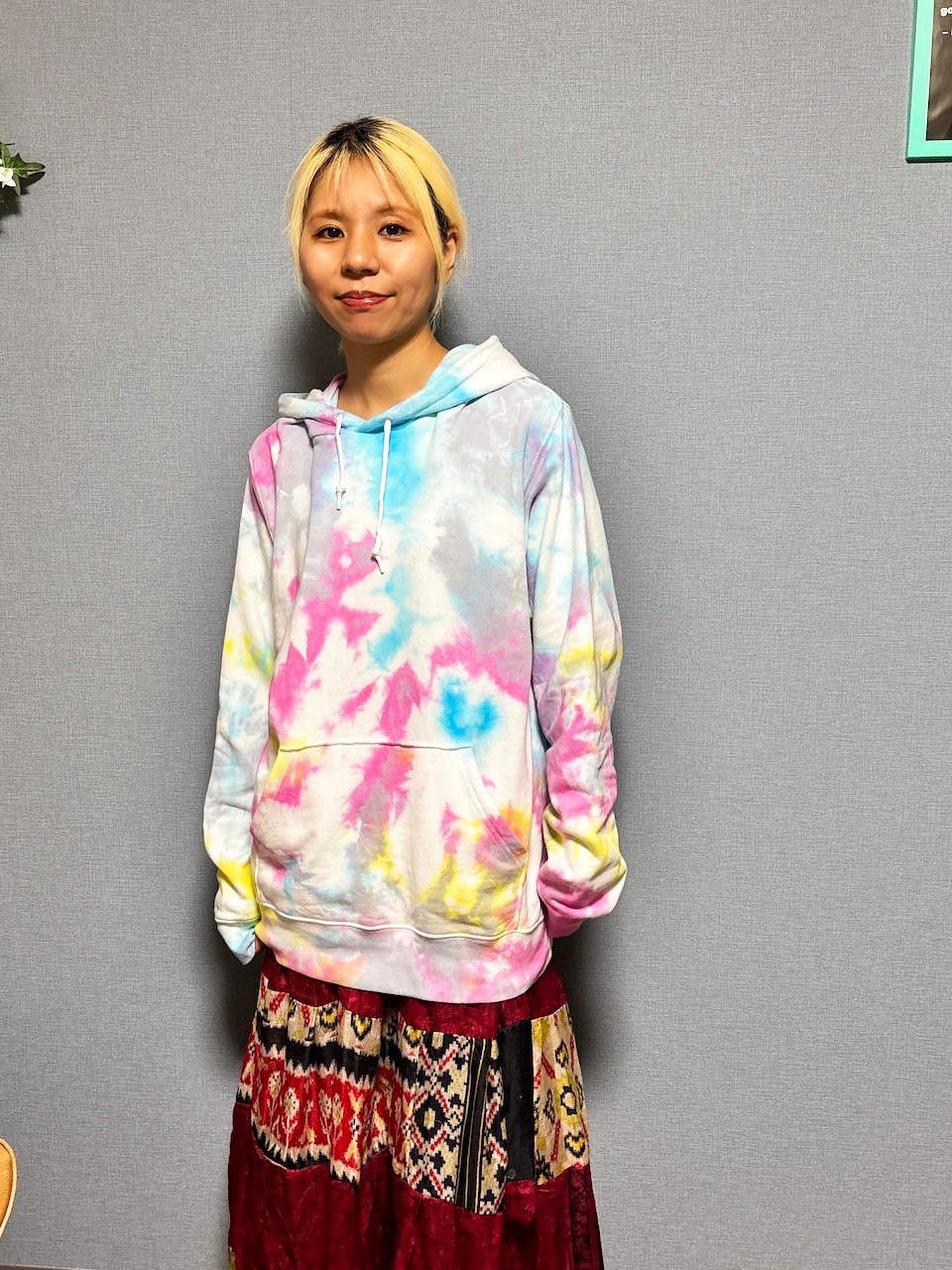 タイダイ染め プルオーバー フーディ Lサイズ カラフル HD23-11