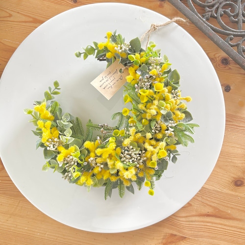 ミモザとユーカリのナチュラル ハーフリース