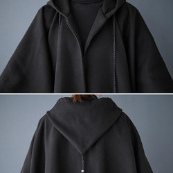 大きいサイズ コート　アウター　レディース 秋冬　フード　春 ポンチョ 長袖 8枚目の画像