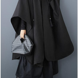 大きいサイズ コート　アウター　レディース 秋冬　フード　春 ポンチョ 長袖 6枚目の画像