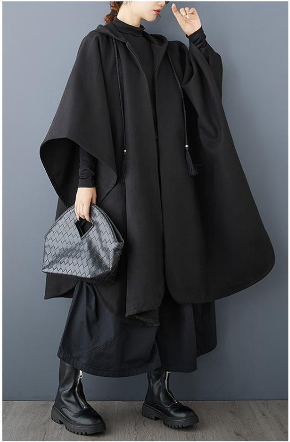 大きいサイズ コート　アウター　レディース 秋冬　フード　春 ポンチョ 長袖 6枚目の画像