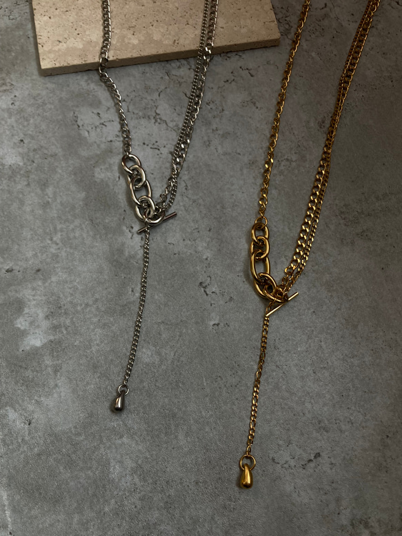 ーmix chain necklaceー　サージカルステンレス　チェーンネックレス　ネックレス　アクセサリー 2枚目の画像