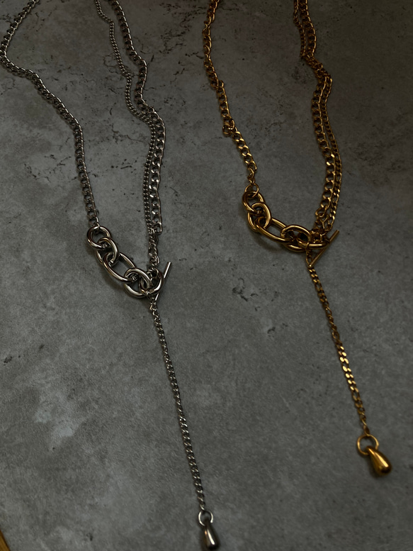 ーmix chain necklaceー　サージカルステンレス　チェーンネックレス　ネックレス　アクセサリー 5枚目の画像