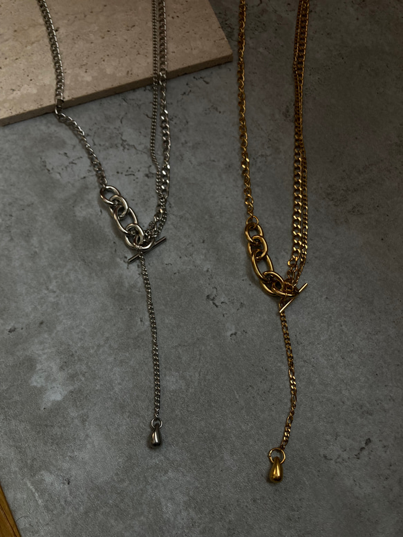ーmix chain necklaceー　サージカルステンレス　チェーンネックレス　ネックレス　アクセサリー 8枚目の画像