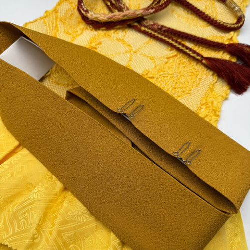 振袖】6445正絹総絞り帯揚げ＆ハンドメイド重ね衿 帯締めセット 振袖