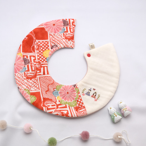 お内裏様とお雛様の和柄スタイ スタイ・よだれかけ のやぎ 通販