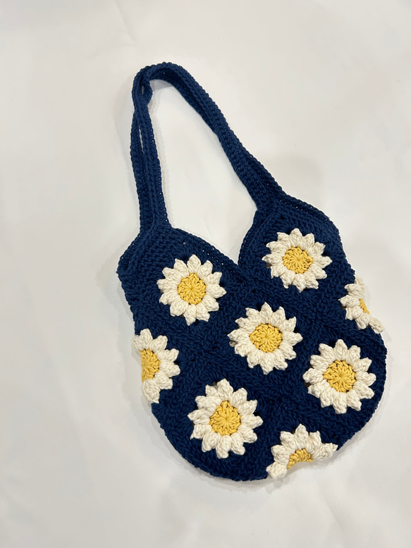 モチーフバッグ かぎ針編み コットン 花柄 トートバッグ +.pomme 通販