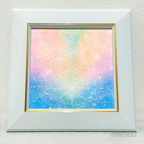 【真作】絵画　パステル画　色彩の交響曲　柔らかな曲線が奏でる抽象アート　V115 抽象画『未来に導く』 パステルアート原画 絵画 HIDEKI 通販 18758994