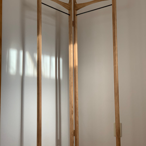 無垢ひのき材】木とアイアンのスタイルハンガーラック ミッド