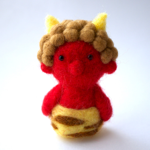 羊毛フェルト 赤鬼の置き物 かわいい 節分 羊毛フェルト だんけひつじ