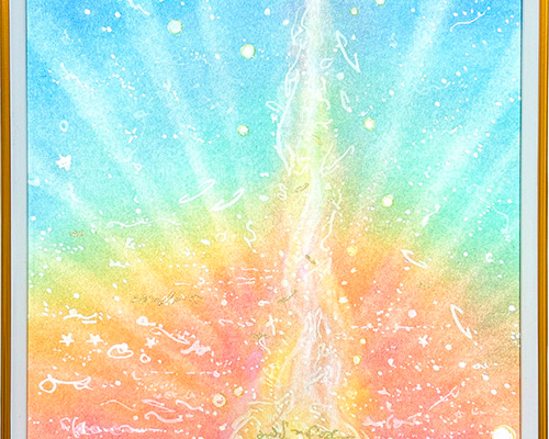 抽象画『湧き上がる勇気』パステルアート 絵画 HIDEKI 通販