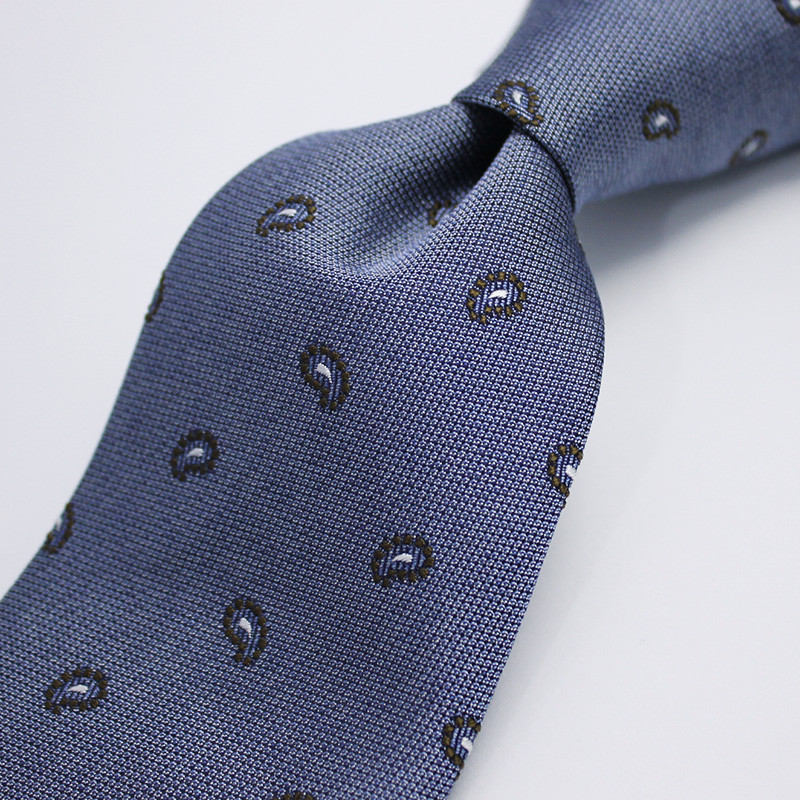 【受注制作】ミストグレーにブラウンのペーズリー