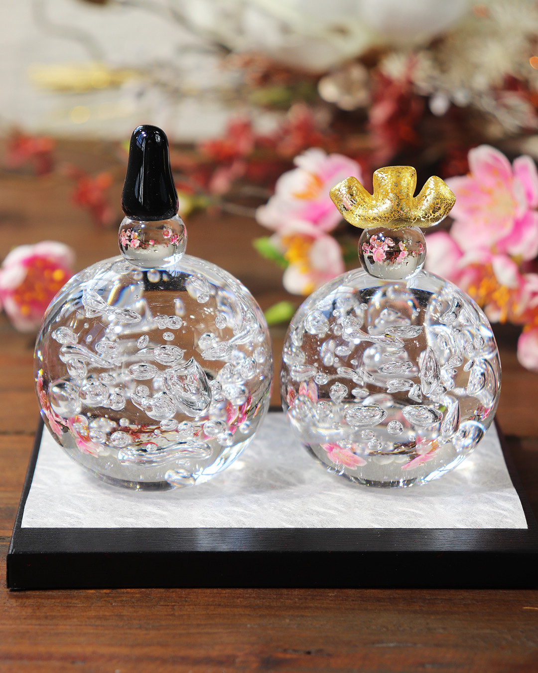 2025新作「ひかりのお雛様 」【箱付き】シンプル 可愛い ひな人形 おひな様 ガラス雛 雛人形 和モダン