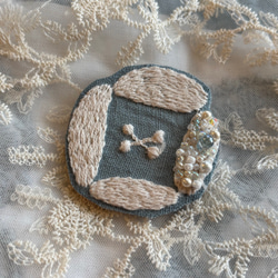 レア＊wolf＆flower、オオカミさんブローチ〇ミナペルホネン ブローチ