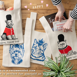 Jubilee ニット マルシェバッグ イギリス ミニトートバッグ 犬 ユニオンジャック JB-toteK-ORG 7枚目の画像