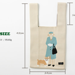 Jubilee ニット マルシェバッグ イギリス ミニトートバッグ 犬 ユニオンジャック JB-toteK-ORG 5枚目の画像