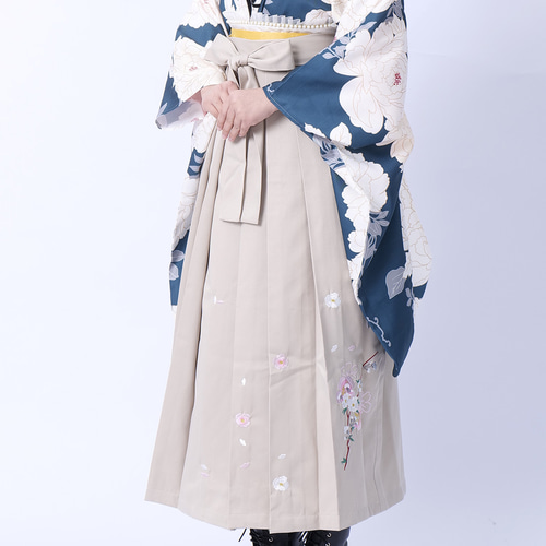 袴セット 卒業式 刺繍タイプ 3点セット（二尺袖・袴・半幅帯）牡丹柄