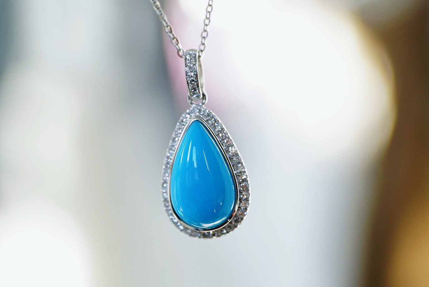 「眠り姫」K18ゴールド　成功・繁栄・健やかな体・旅の安全　12月の誕生石　アリゾナトルコ石　ターコイズ　ペンダントのみ